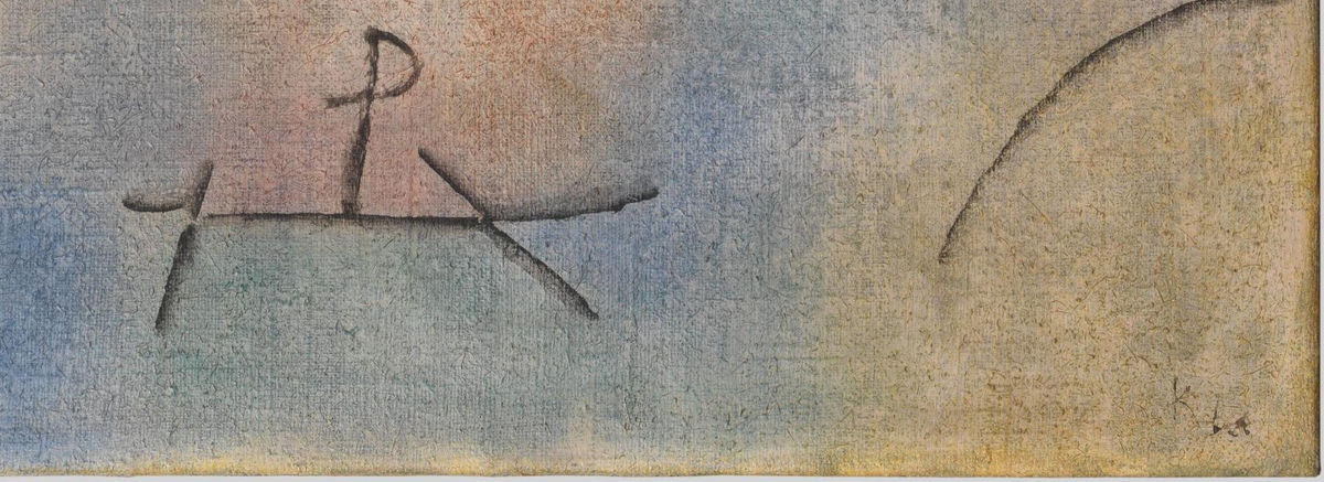 Detail 6: Lower-edge signs and Klee signature in Harbour with Sailing Ships